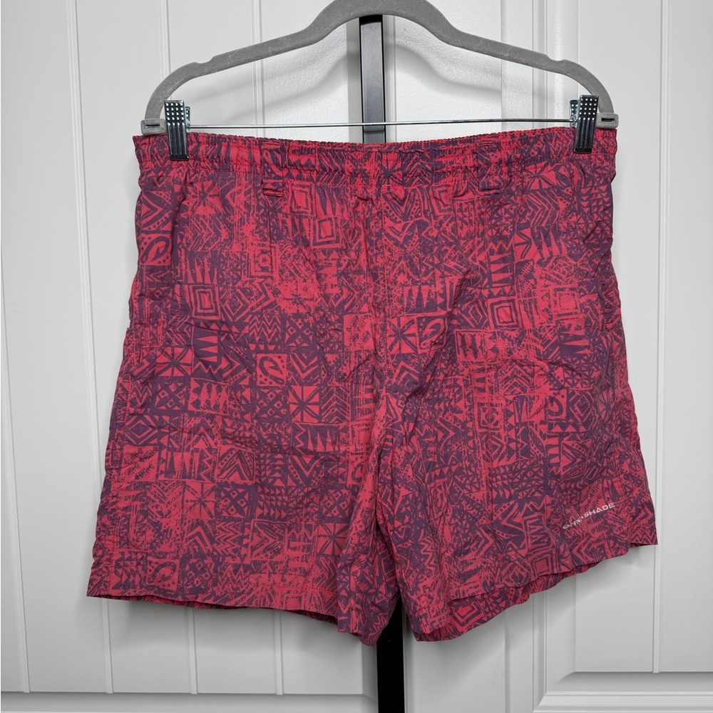 Columbia Men’s Coral & Purple Patterned Swim Trunks